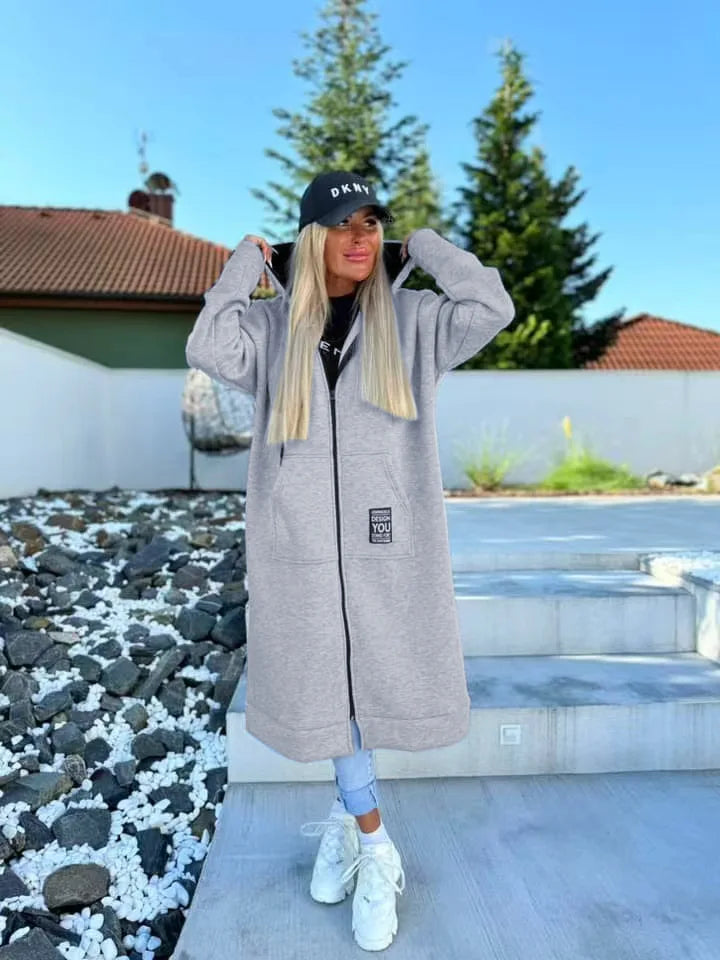 Relaxed Knit Hooded Jacket