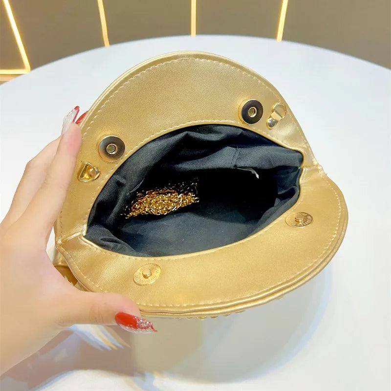 Sequined Chain Clutch Handbag