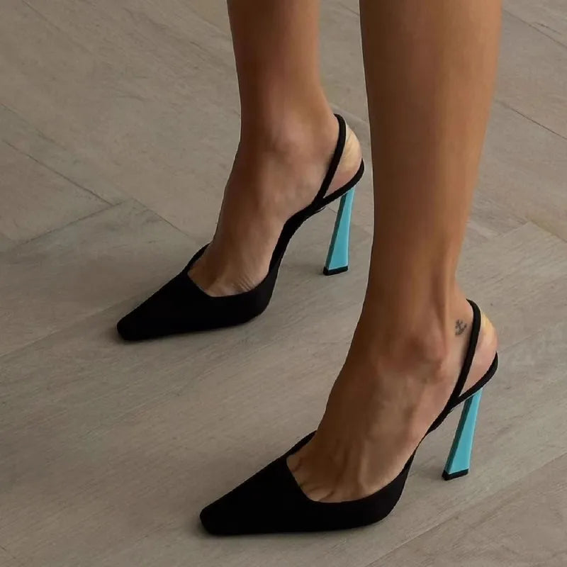 Pointed Toe High Heel Sandals With Back Strap for Women