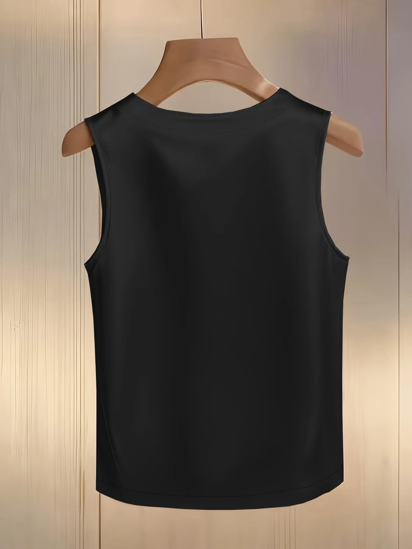 Loose Satin Beaded Pearl Decor Sleeveless Tank Top for Women
