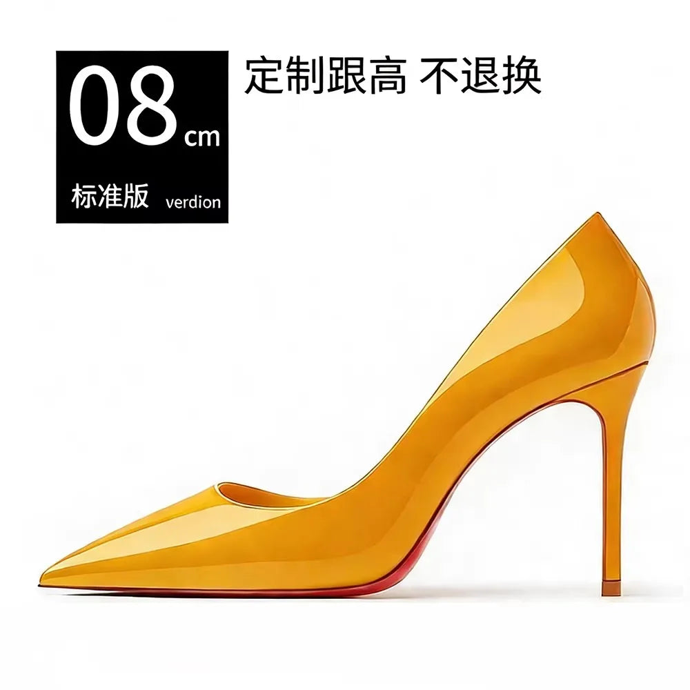 Pointed Toe Patent Leather Stiletto Heels for Women