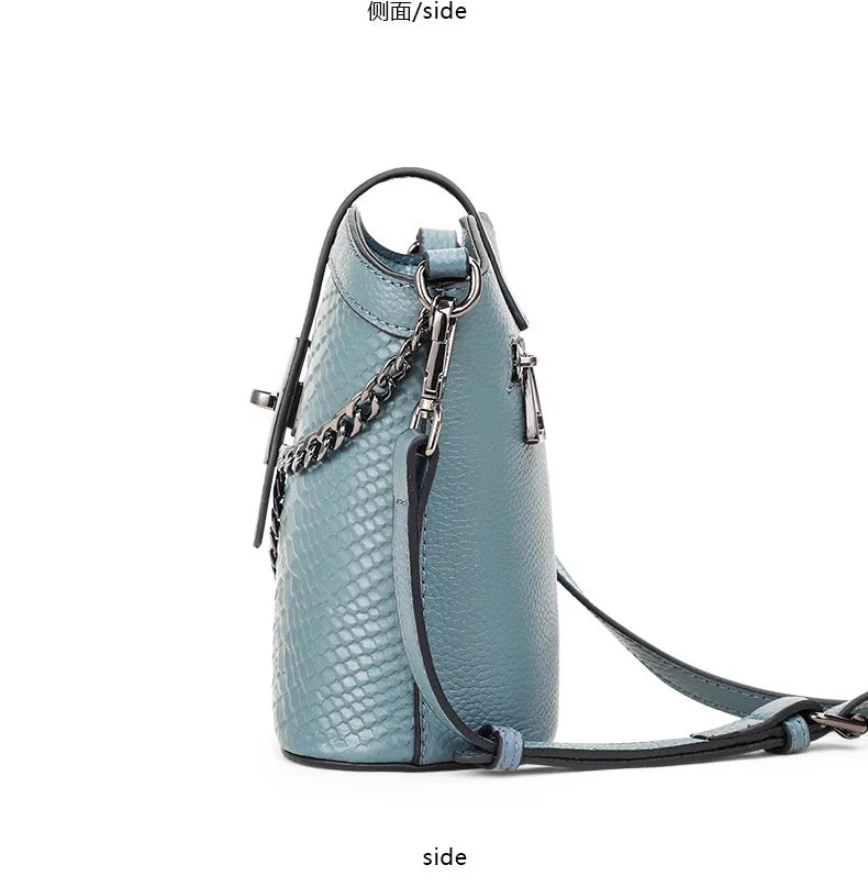 Genuine Leather Crocodile Pattern Crossbody Bag for Women