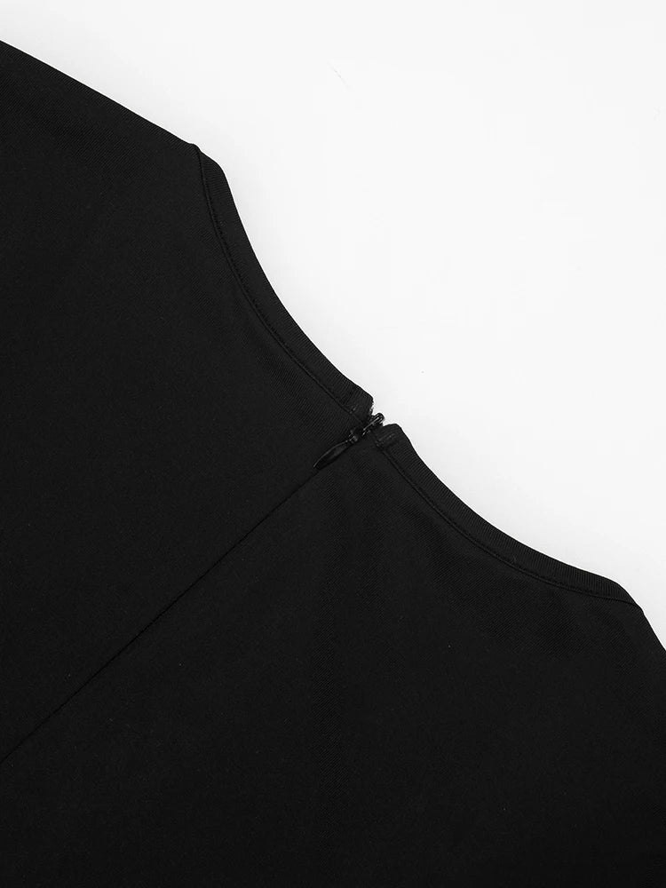 Patchwork Irregular Low-Neck Short Sleeve Stretch Playsuit for Women