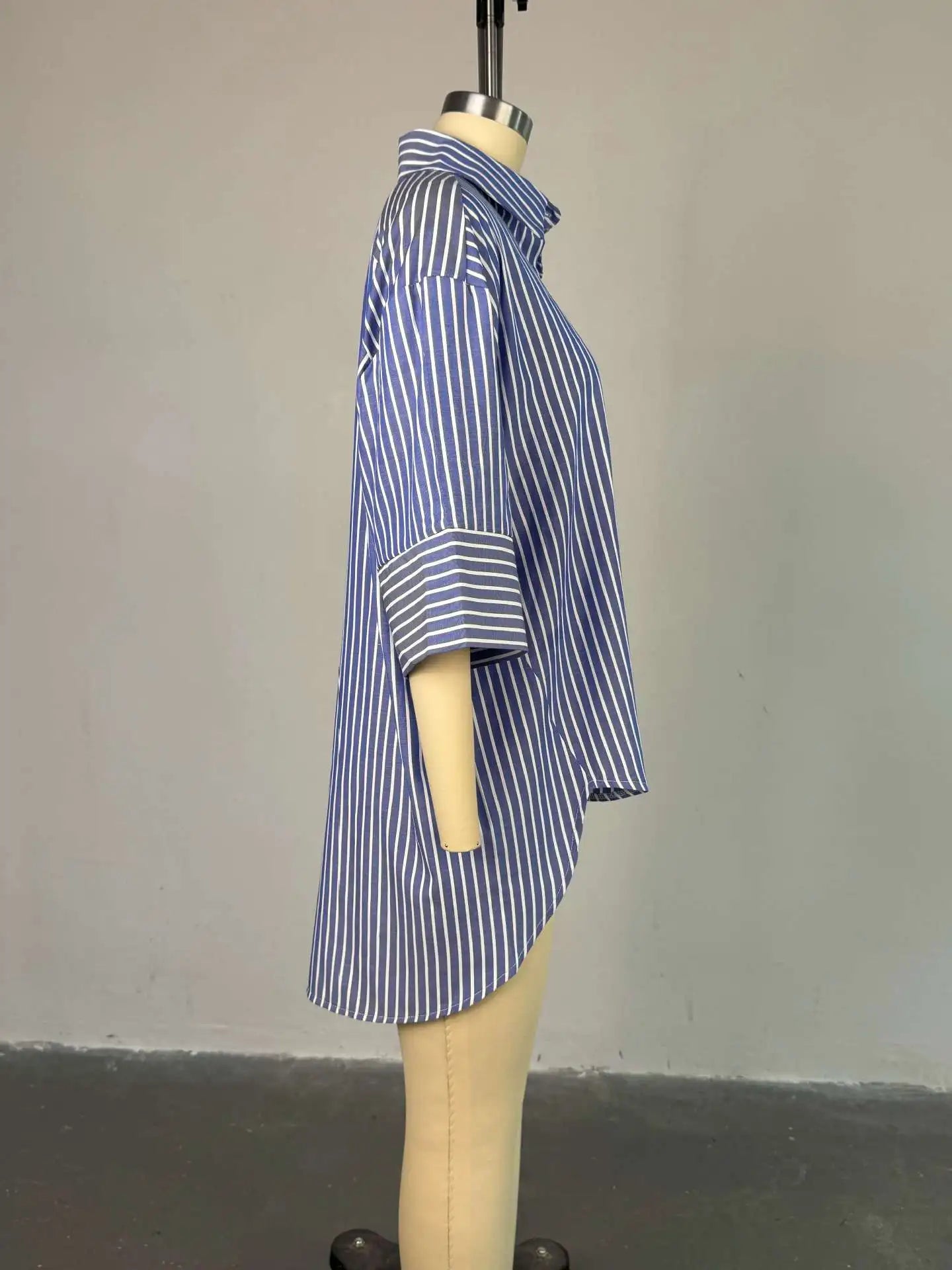 Casual Women's Shirts Striped Button Down Elegant Loose Lady Office Blouse Fashion Versatile Top for Female New 2025 Summer