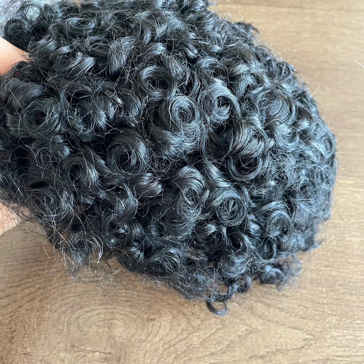 Curly Human Hair Toupee With Natural Hairline for Women