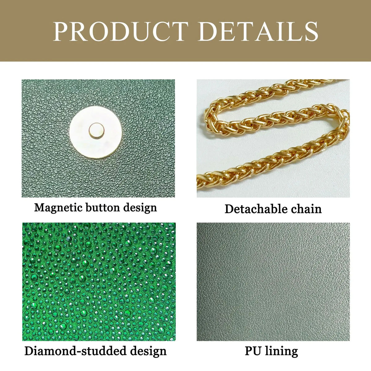 Elegant Diamond Studded Evening Clutch Bag for Women
