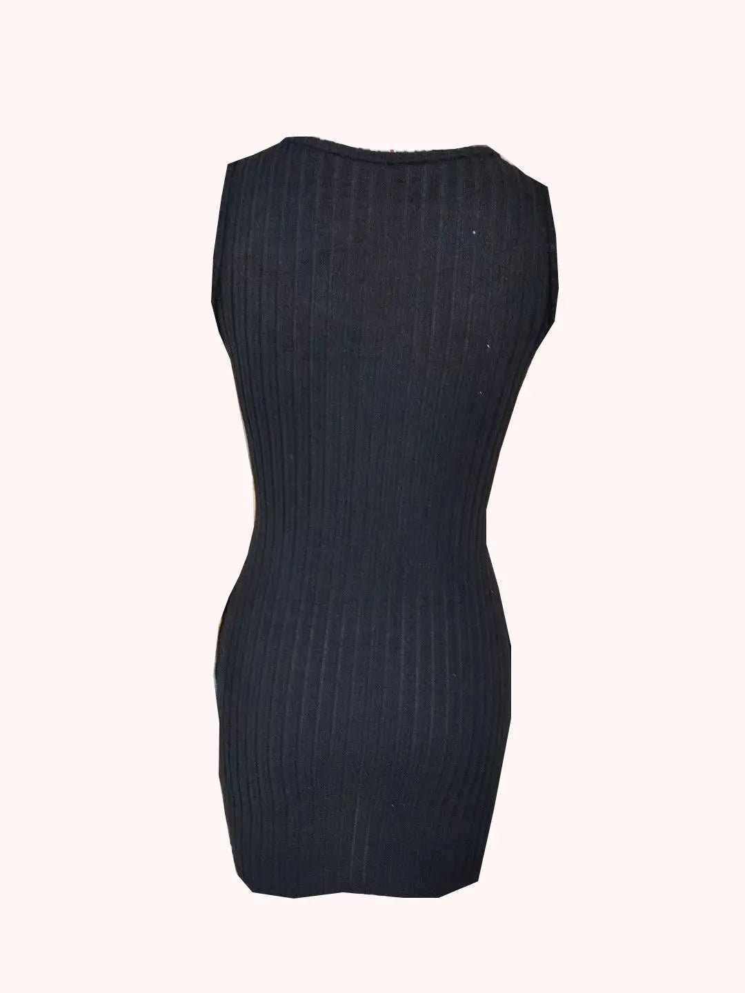 Button Front Sleeveless Bodycon Mini Dress for Women
