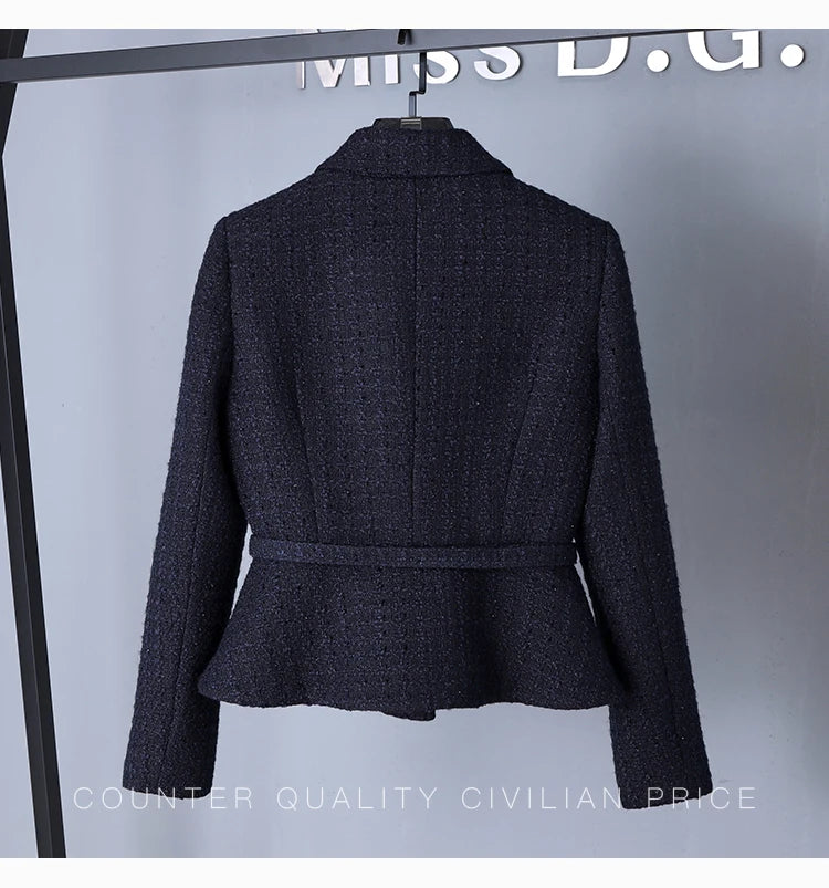 High-end OL Elegant Two-piece Set Autumn and Winter Fashion Long-sleeved Slim Jackets Coat High-waist Skirt Sets Women's Outfits