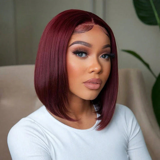 Burgundy Straight Bob Wig