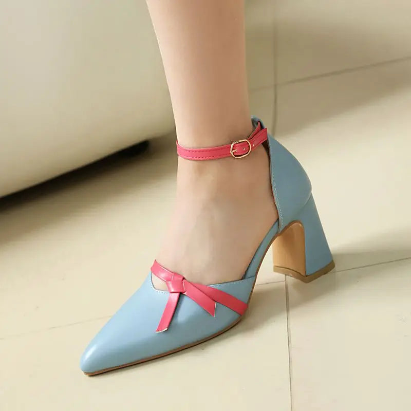 Pointed Toe Buckle Strap Bowknot Sandals for Women