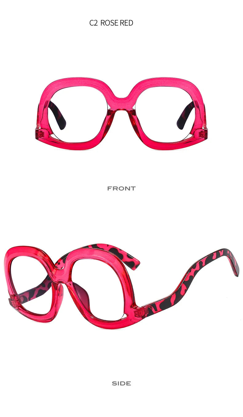 Oversized Colorful Blue Light Reading Glasses for Women