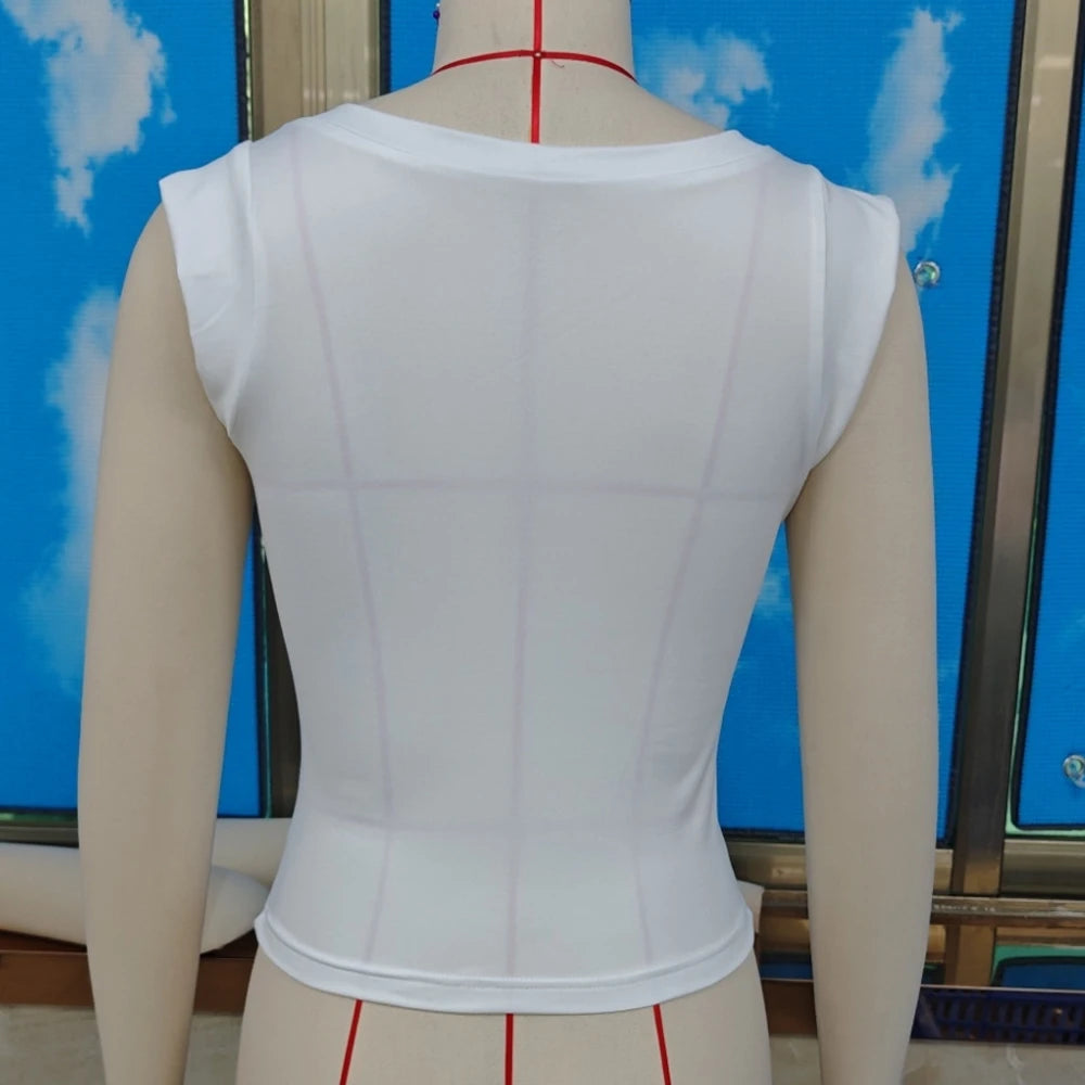 Rib Knit Solid Color Summer Slim Tank Top for Women