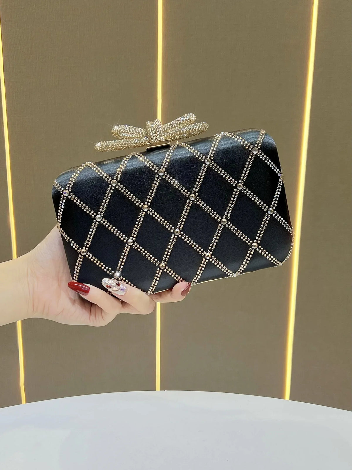 Glitter Rhinestone Clutch Messenger Bag for Women