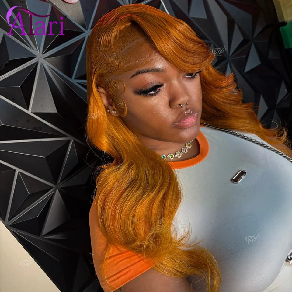 Ginger Orange Lace Front Wig With Bangs