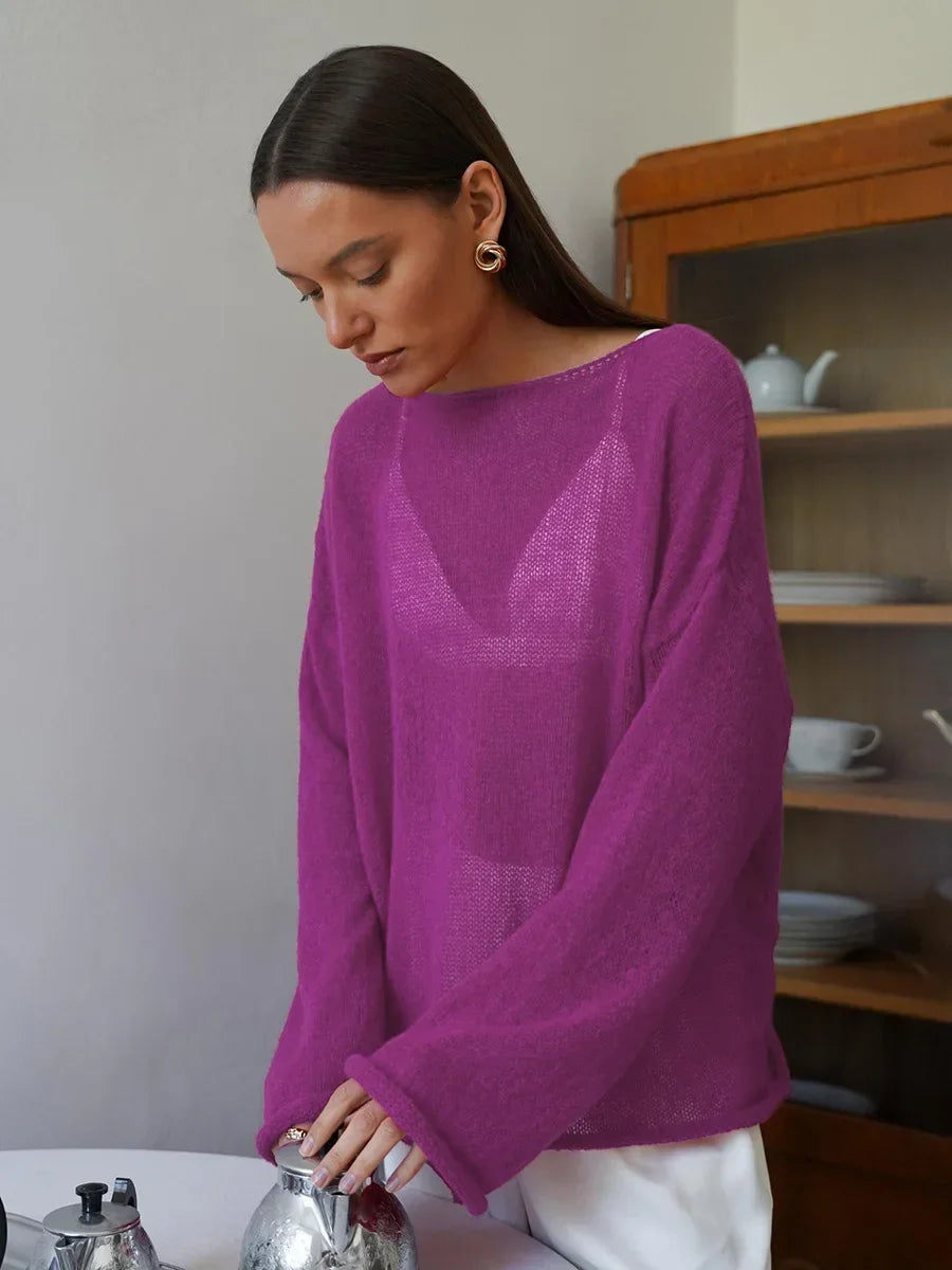 Sheer Hollow Knit Sweater