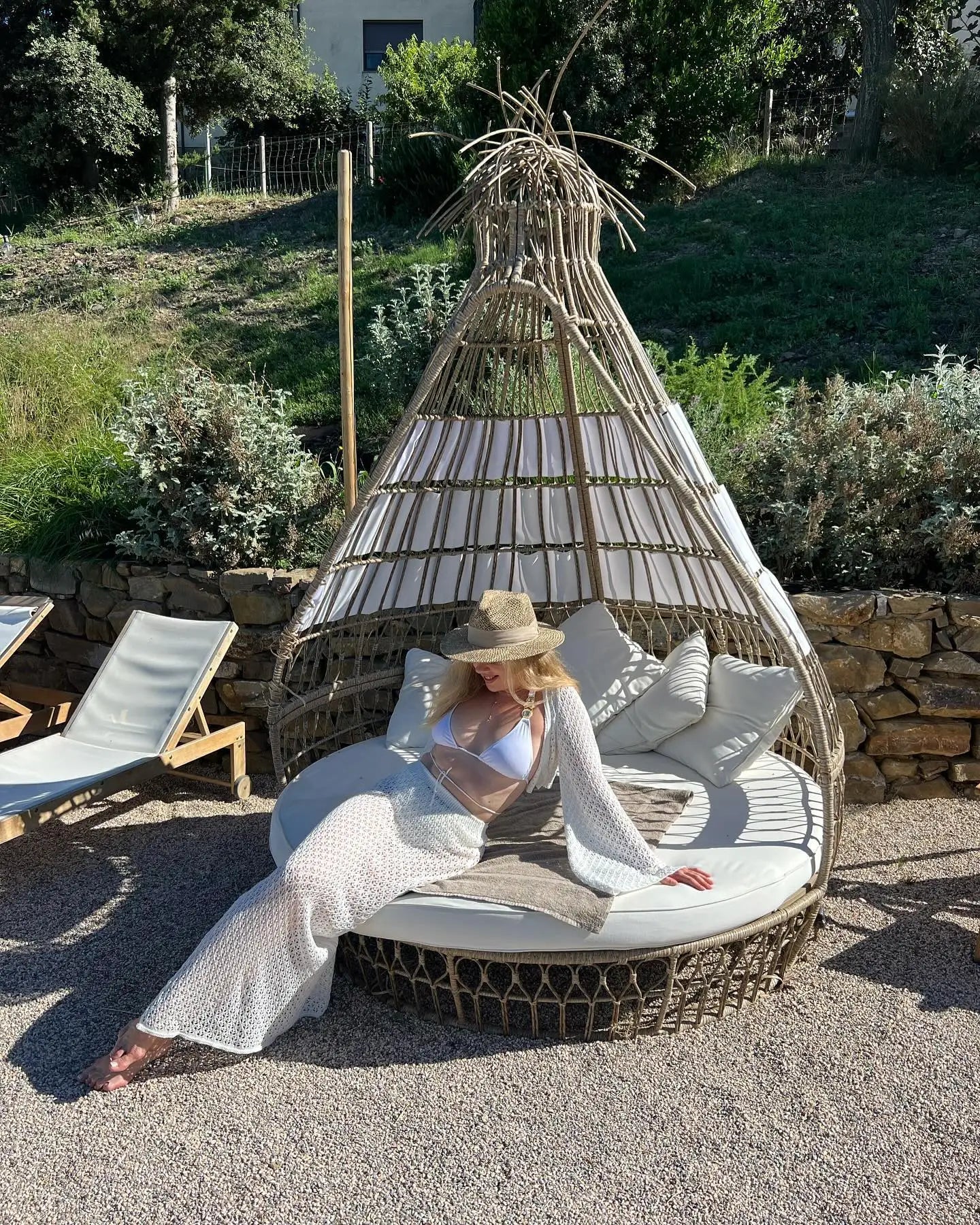 Sexy Knit Set White Cut Out Swimsuit Cover Up 2025 Women's Summer Bell Sleeve Lace-up Loose Top Beach Half Skirt Two-piece K136