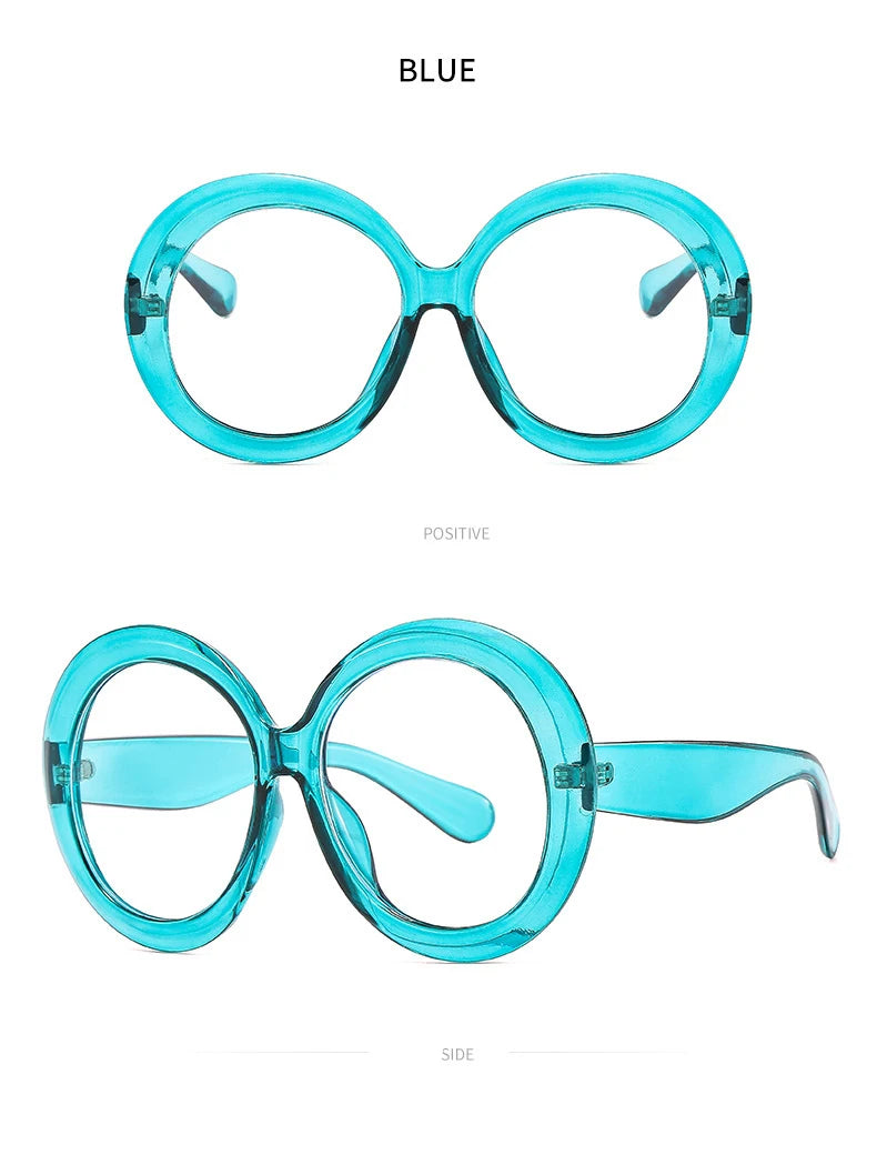 Fashionable Blue Light Round Frame Reading Glasses for Women
