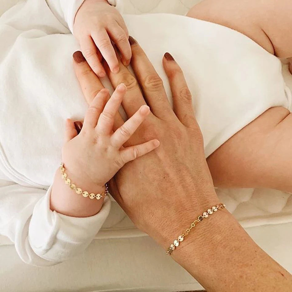 Gold Tone Stainless Steel Figaro Chain Bracelet for Women