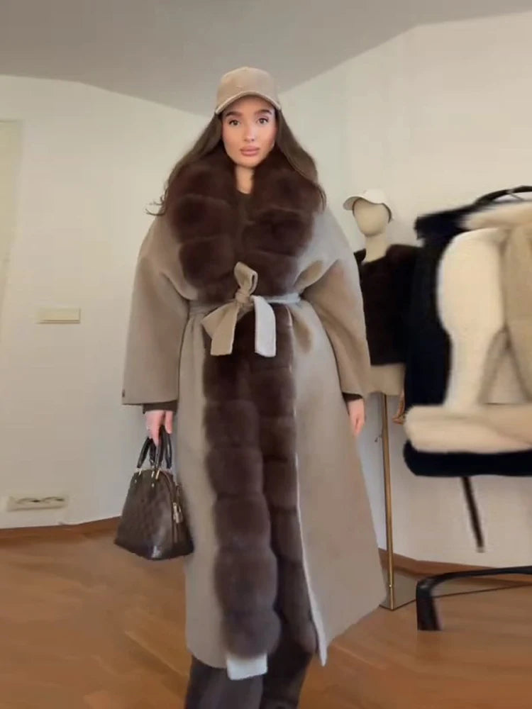 Vintage Women's Fur Coat Elegant Open Collar Thicken Full Sleeve Jacket With Furs Female 2025 New Autumn Winter Woman Clothes