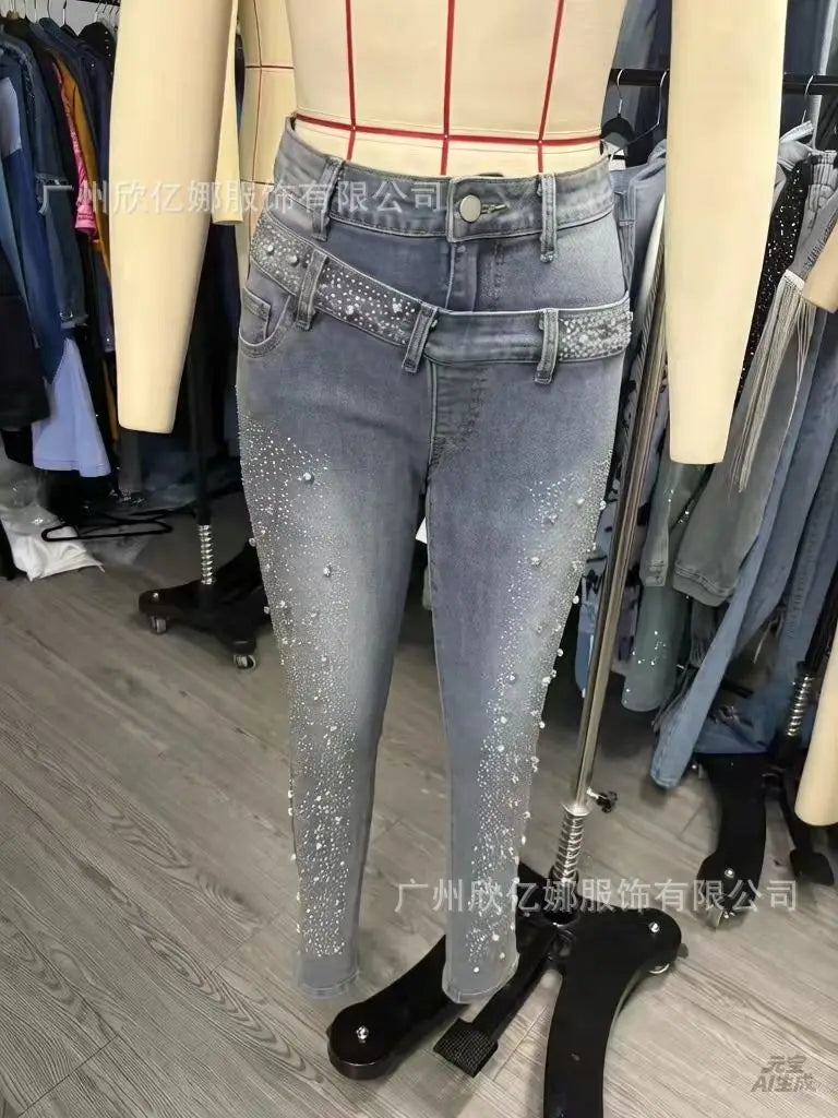 Casual Comfort High Waist Skinny Denim Jeans for Women