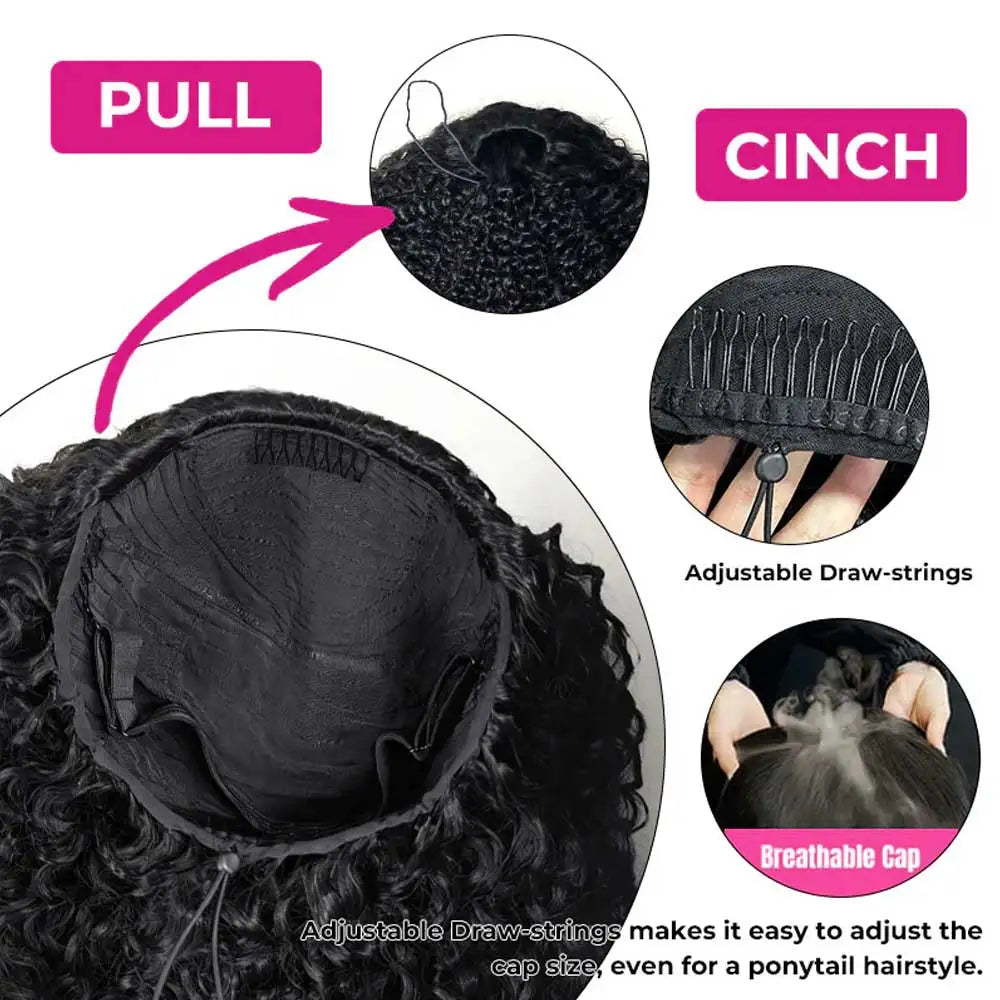 Water Wave Highlight Glueless Half Wig With Seamless Clips for Women
