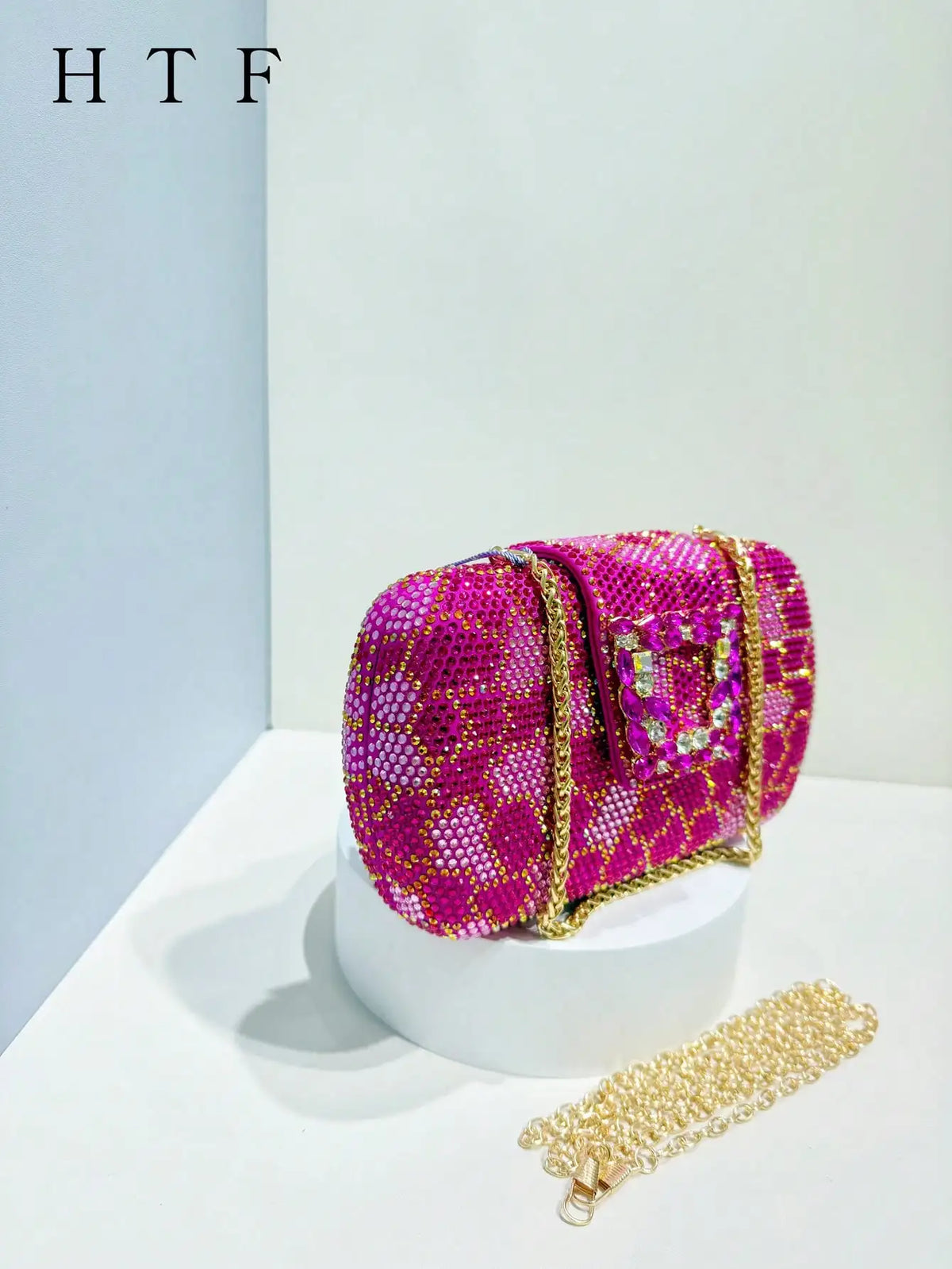 Elegant Glitter Ruched Evening Clutch Handbag for Women