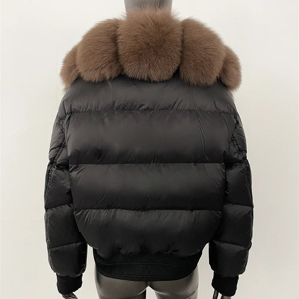 Detachable Fox Fur Collar Down Coat