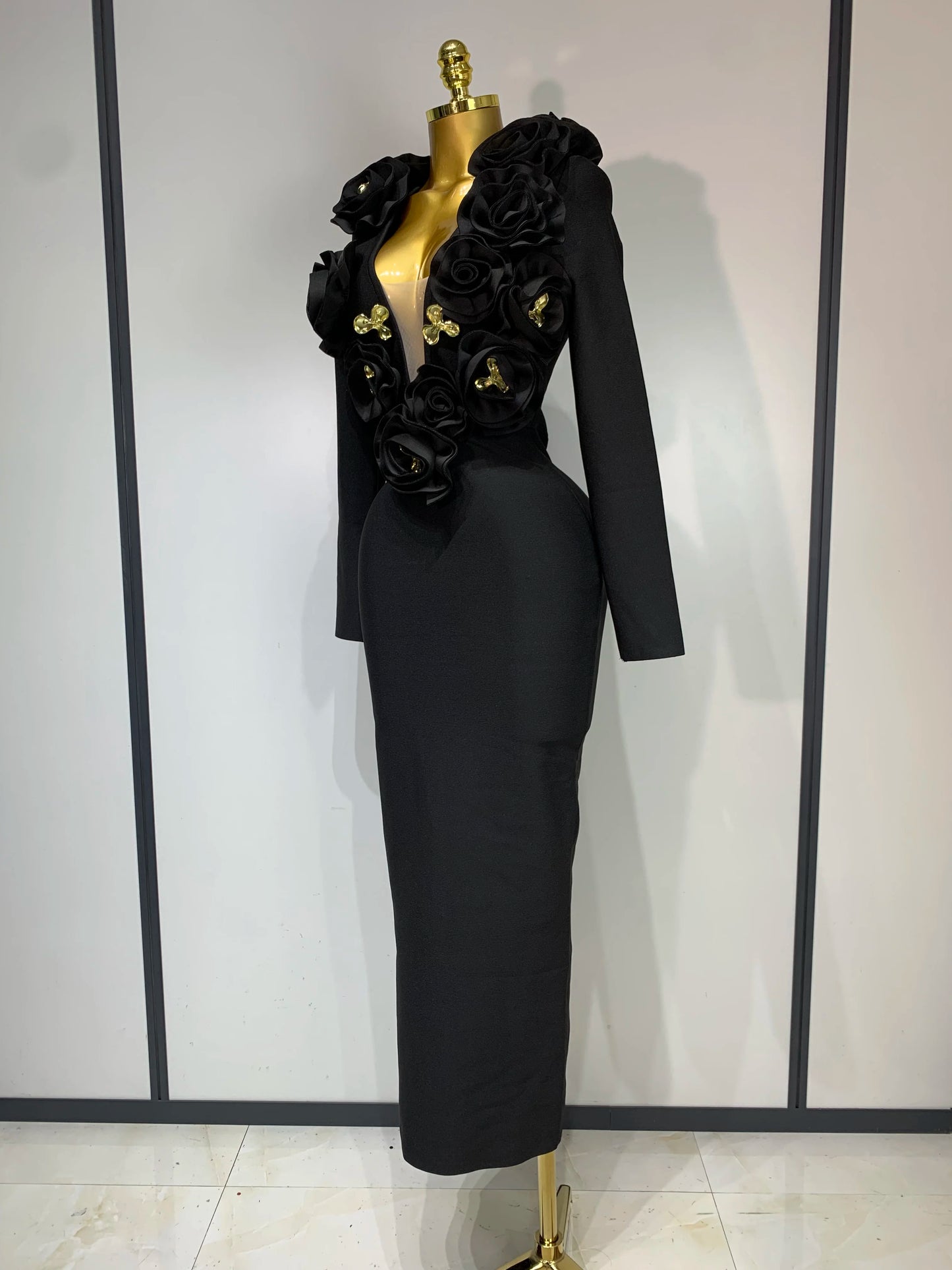 2025 New Fashion 3D Flower Sleeveless Bodycon Bandage Dress Women Celebrity Elegant Party Club Luxury Birthday Dress Vestidos ﻿