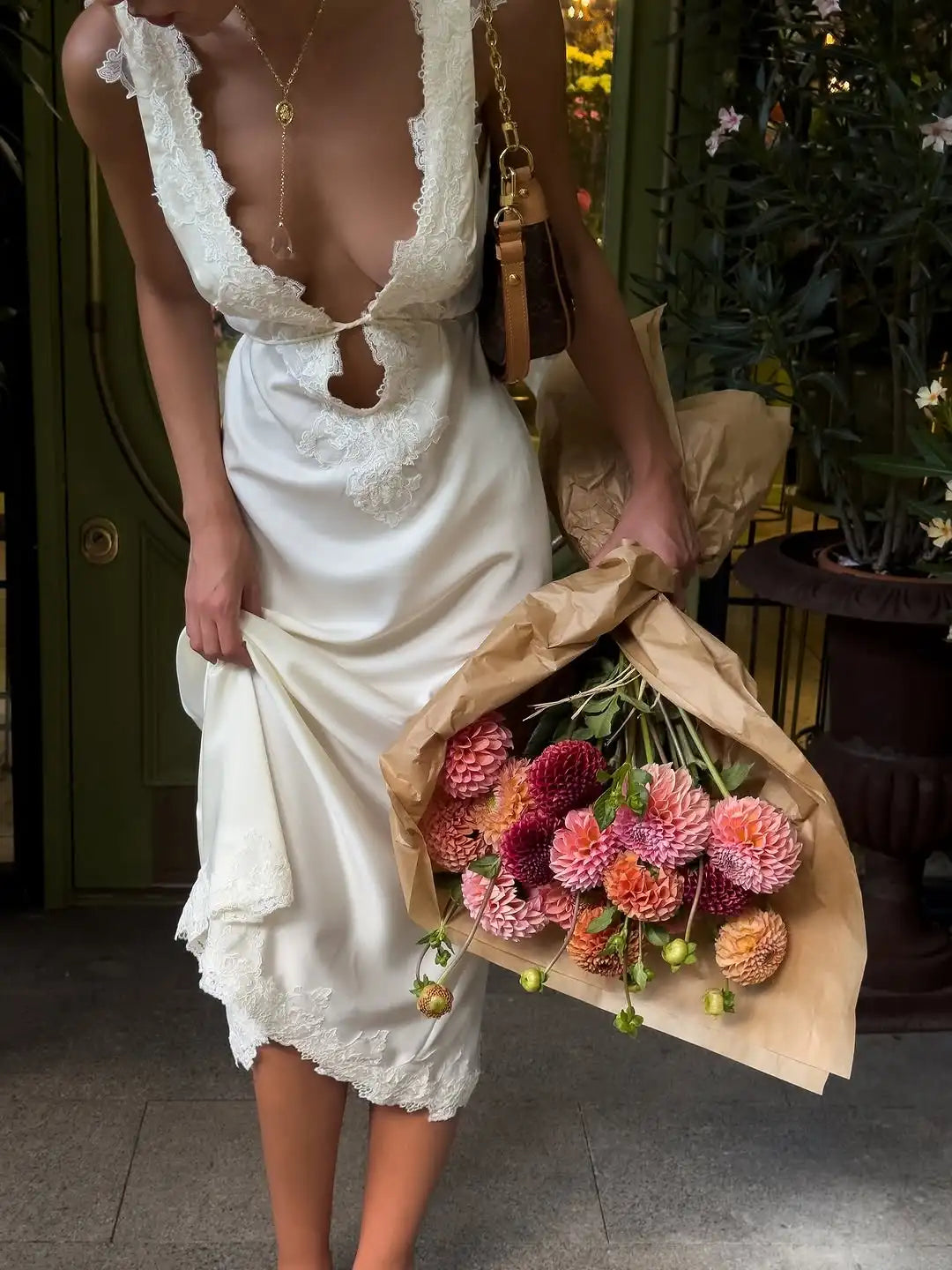 Sexy Deep V-neck Lace Patchwork Dress Women Solid Hollow-out Sleeveless High Waist Slim Maxi Dresses 2025 New Lady Party Robe