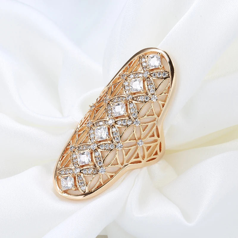 Rose Gold Plated Zircon Statement Ring