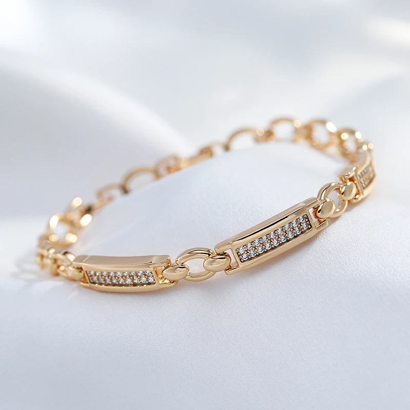 Rose Gold Square Link Zirconia Bracelet