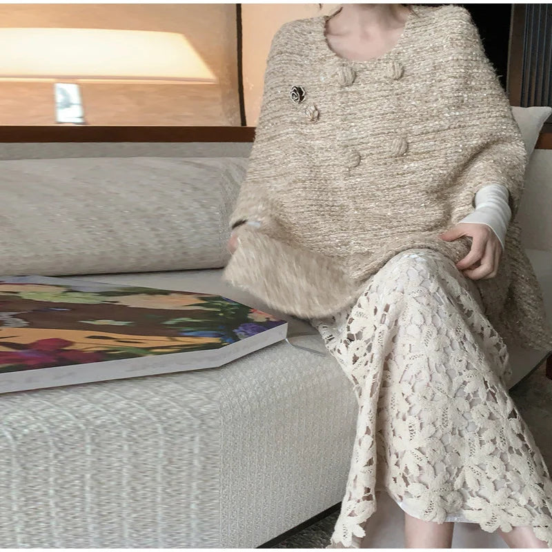 Elegant White Lace Corset Two Piece Skirt Set for Women