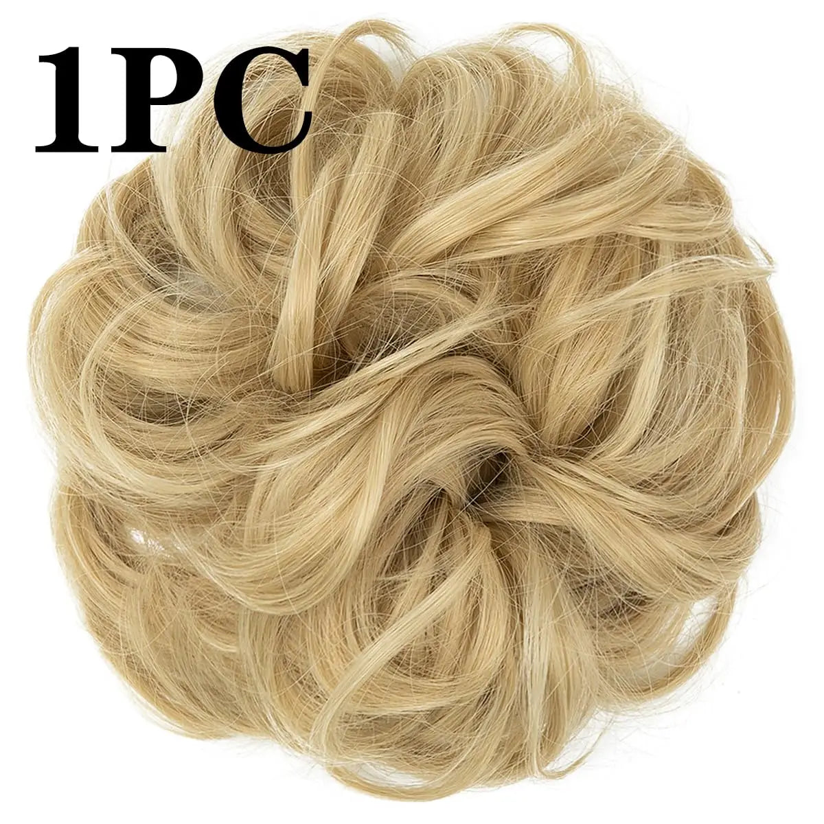 Wavy Curly Human Hair Messy Bun Hairpiece for Women