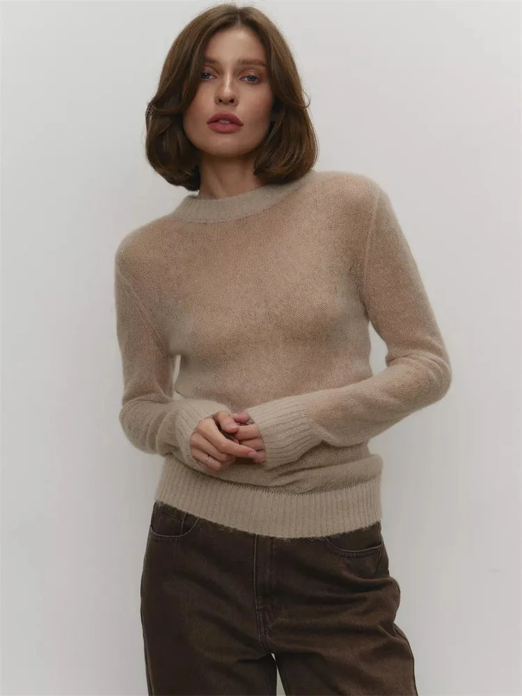 See Through Mesh Knit Sweater