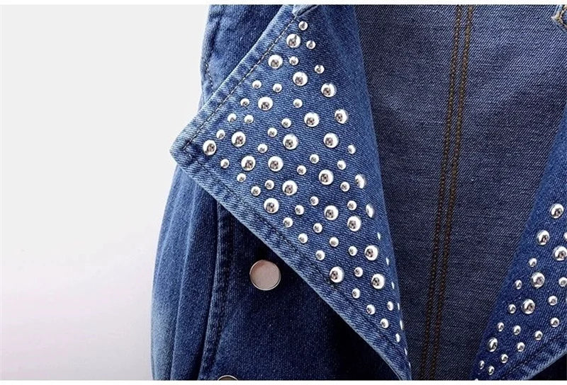 Sleeveless Double Breasted Denim Cowboy Vest for Women