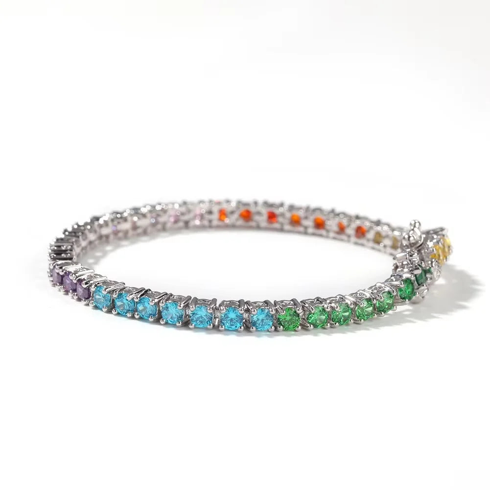 Rose Gold Plated Zircon Sterling Silver Bangle for Women