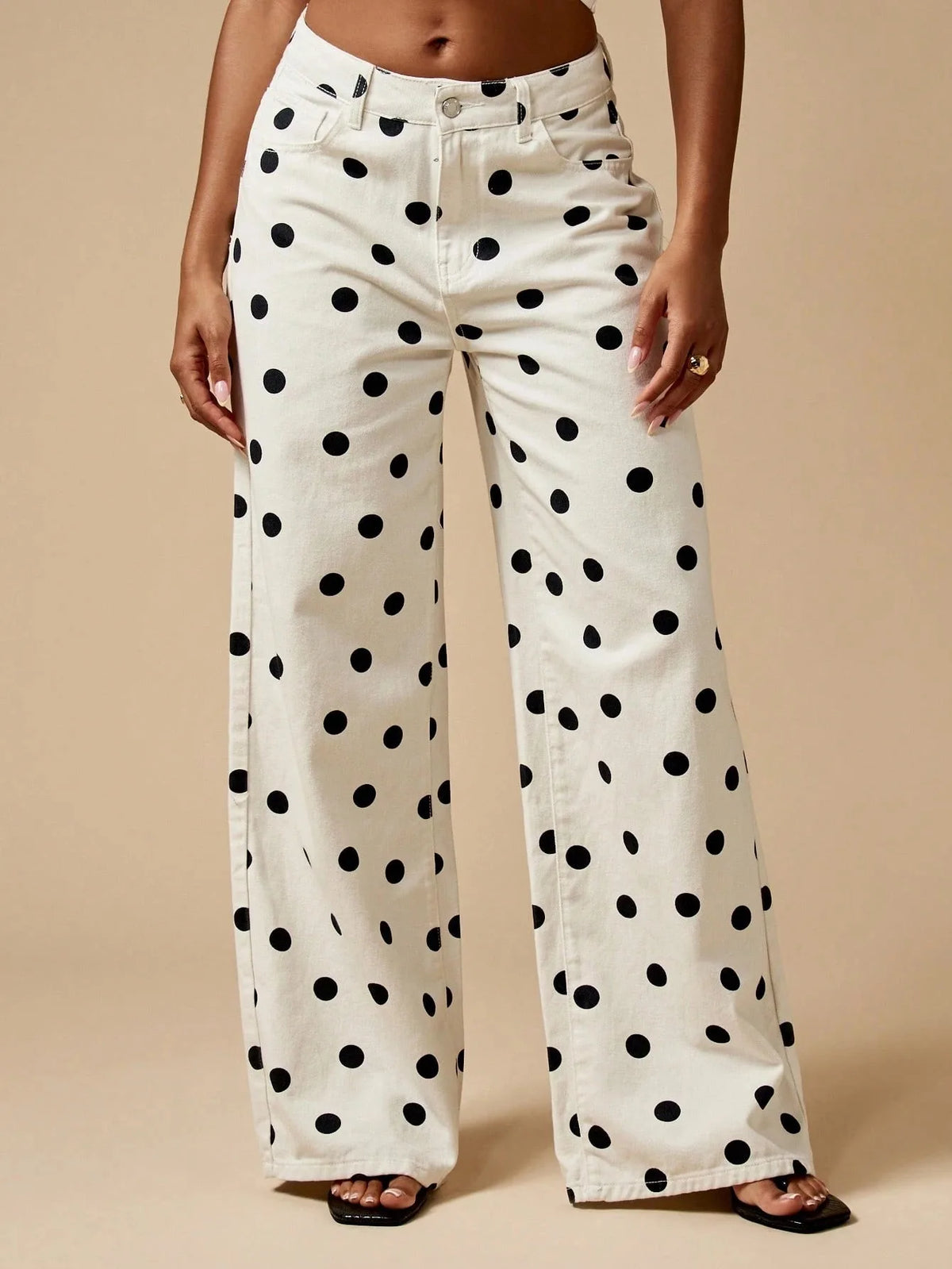 High Waisted Wide Leg Straight Denim Jeans For Women