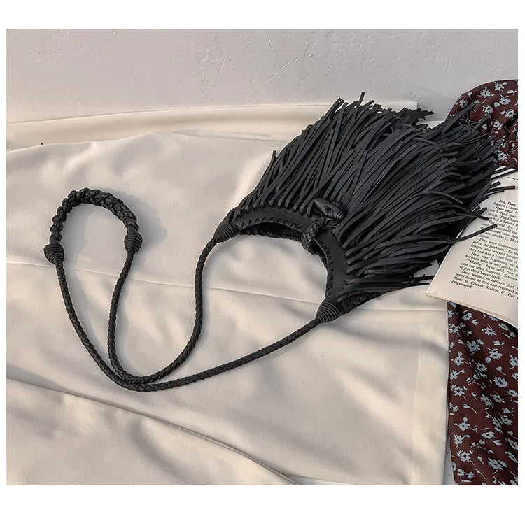 Double-Sided Tassel Design Crossbody Bag for Women
