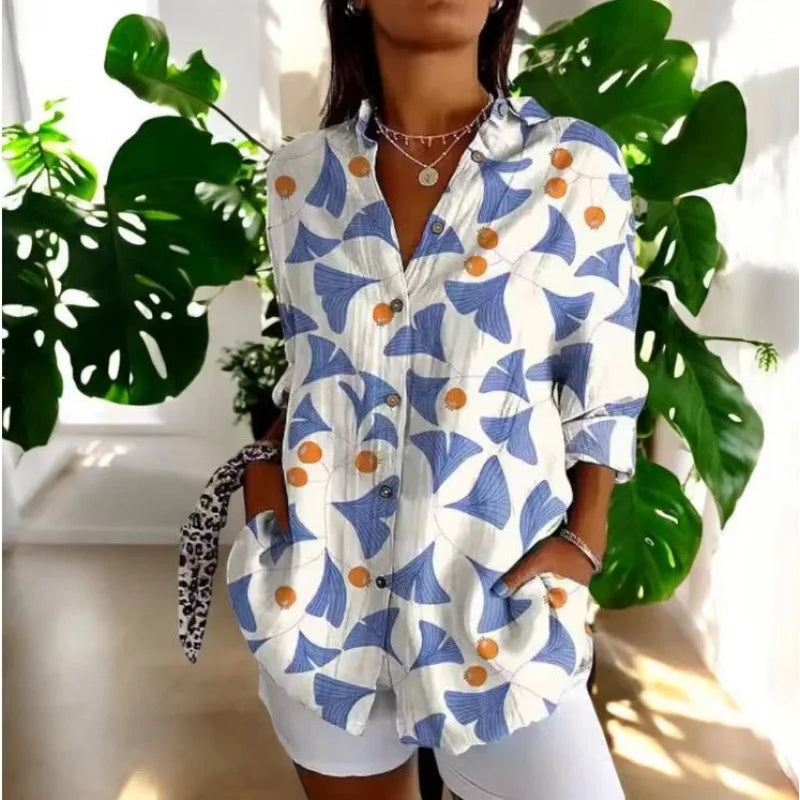 Ditsy Floral Oversized Dropped Shoulder Blouse for Women