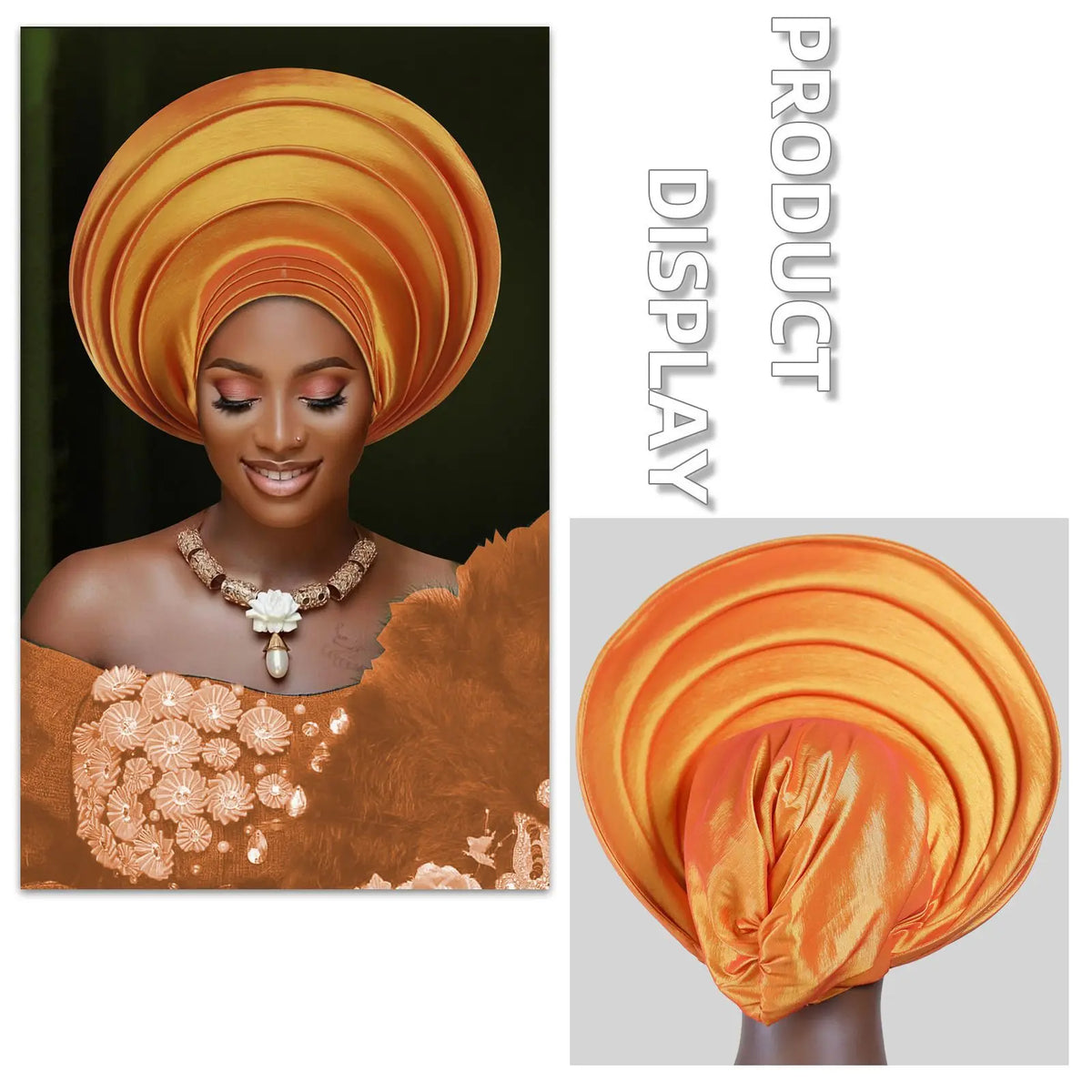 African Wedding Gele Turban Head Wrap Cap for Women