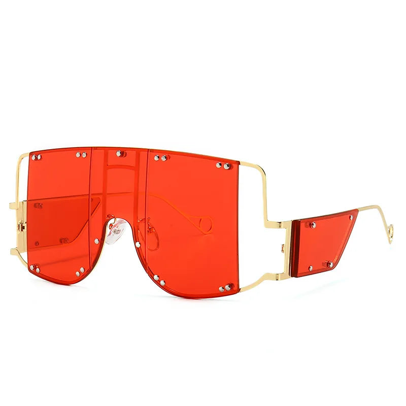 Oversized Mirrored Square Sunglasses