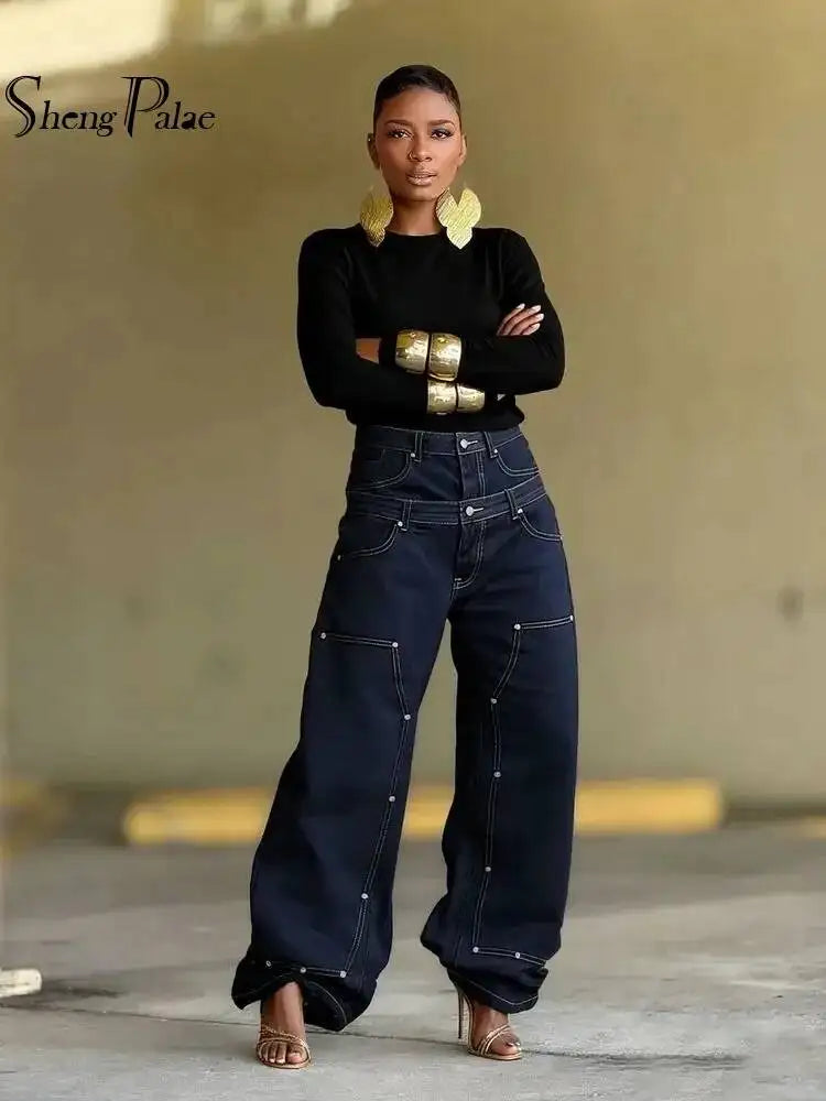 Euro American Style Loose High Waist Jeans for Women
