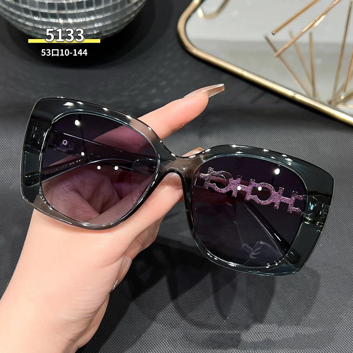 Black Full Frame Cat Eye Sunglasses