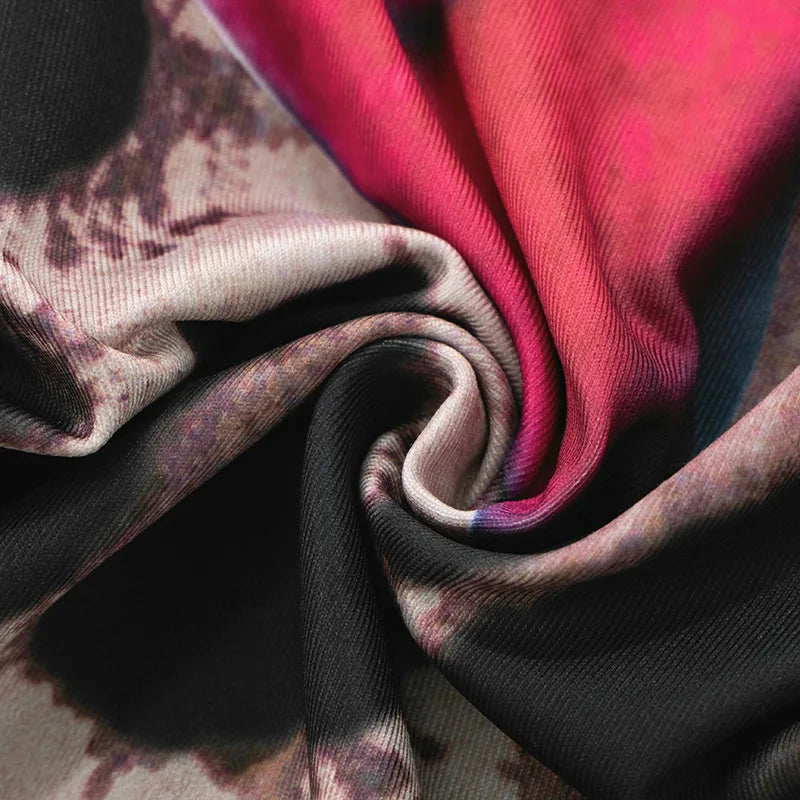 FAGADOER Sexy Leopard Floral Print Two Piece Outfits Woman Skew Collar Bandage Tank Tops + Skinny Pants Matching Streetwear New