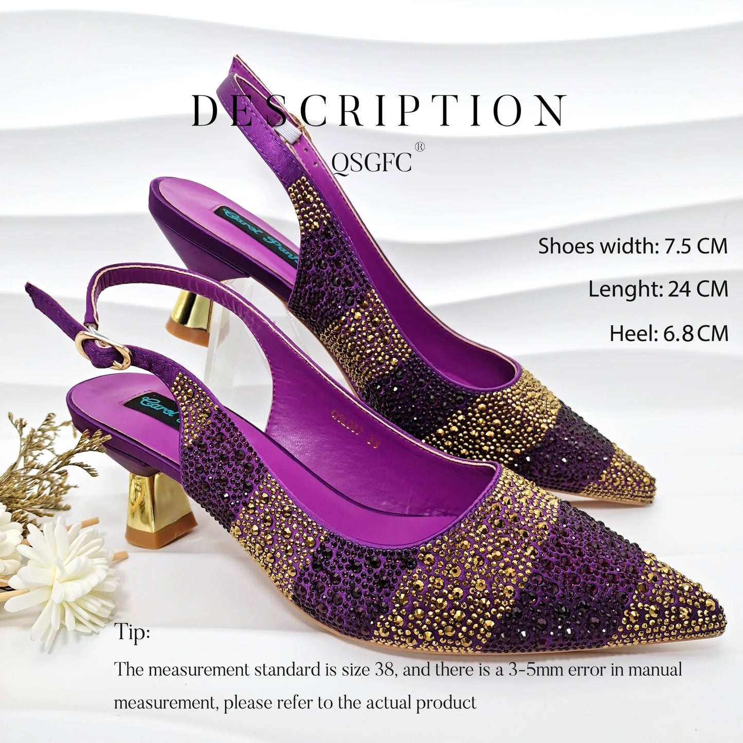 QSGFC Exquisite Fashion Women Shoes Sparkling Diamonds Pointed-toe Design Elegant Party Ladies High Heels