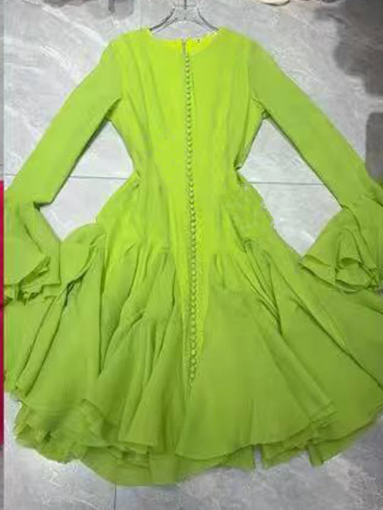 Ruffled Hem A-Line Dress