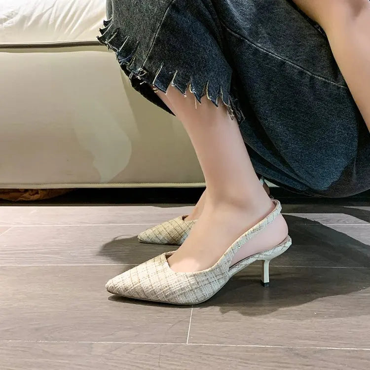 Elegant Blue Pointed Toe Slingback Pumps for Women