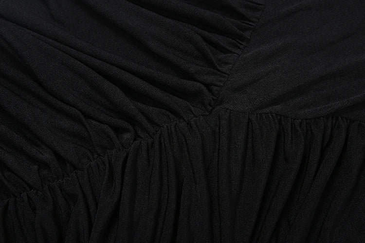 Elegant Ruched Backless Turtleneck Maxi Dress for Women