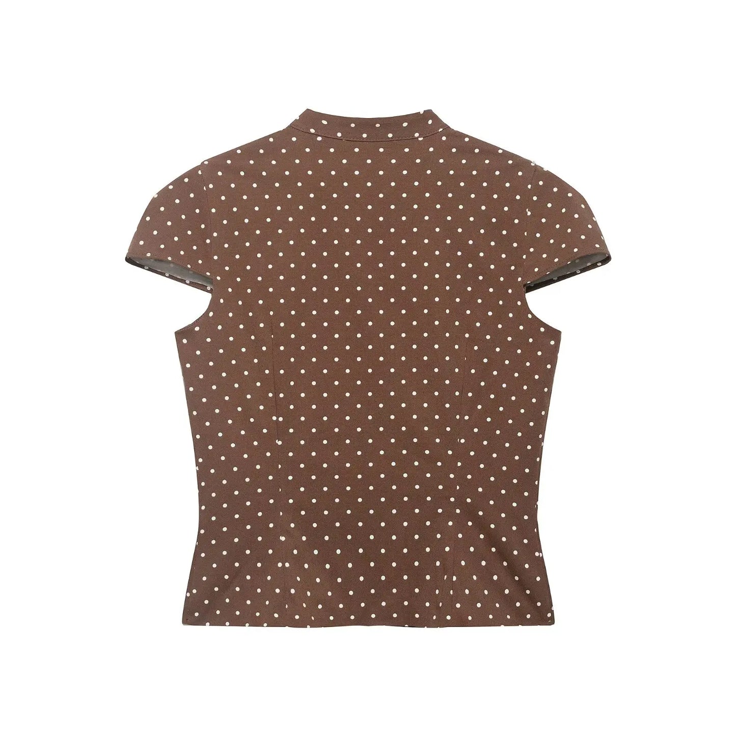 Elegant Polka Dot Button T Shirt and Shorts Set for Women