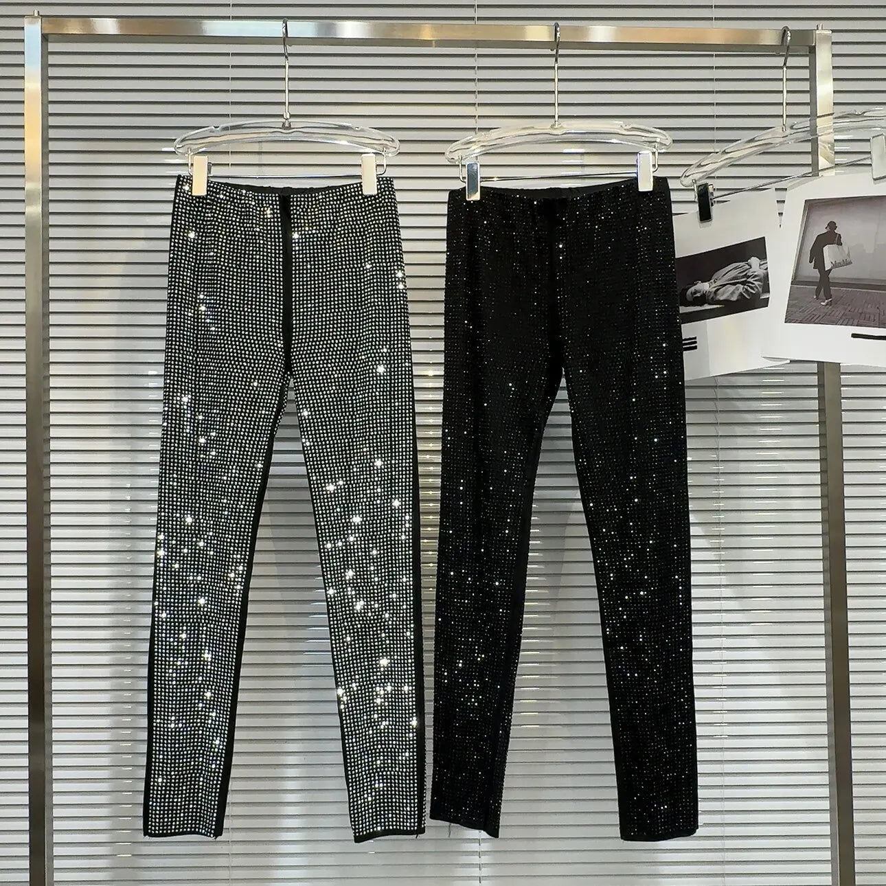 Blingbling Full Diamonds Hot Drilling Slimming Bottom Pants New Spring Autumn Spice Girls Ankle-length Skinny Women Leggings